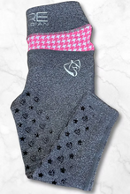 Load image into Gallery viewer, Bare Babes Performance Tights - Grey with Pink Houndstooth