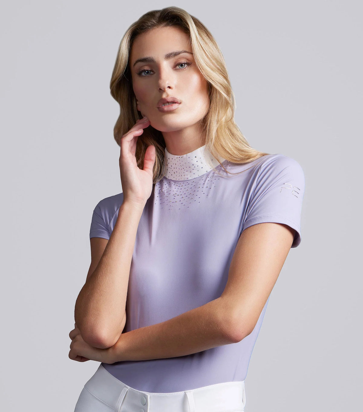 Cristalli Womens Short Sleeve Competition Shirt White