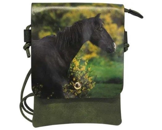 Shoulder Bag with Horse Print