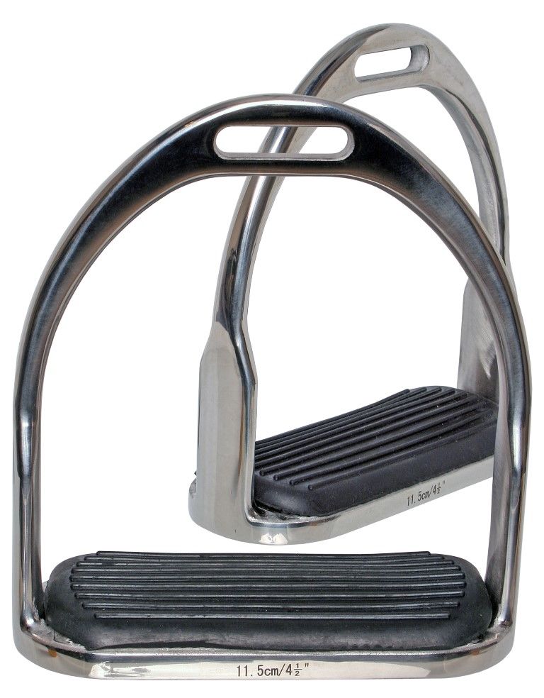 Flair SS Open Bottom Stirrup Irons with Rubber Treads