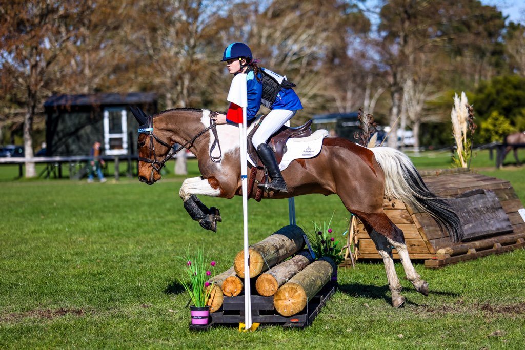 Karlee and Bandit on the cross country with Melwood Equestrian