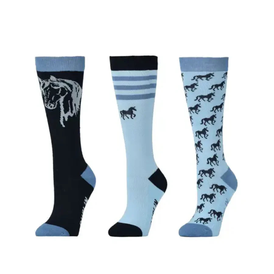 Dublin Childs 3 pack Socks - Blue Nineties Horse Regular Price $24.99
