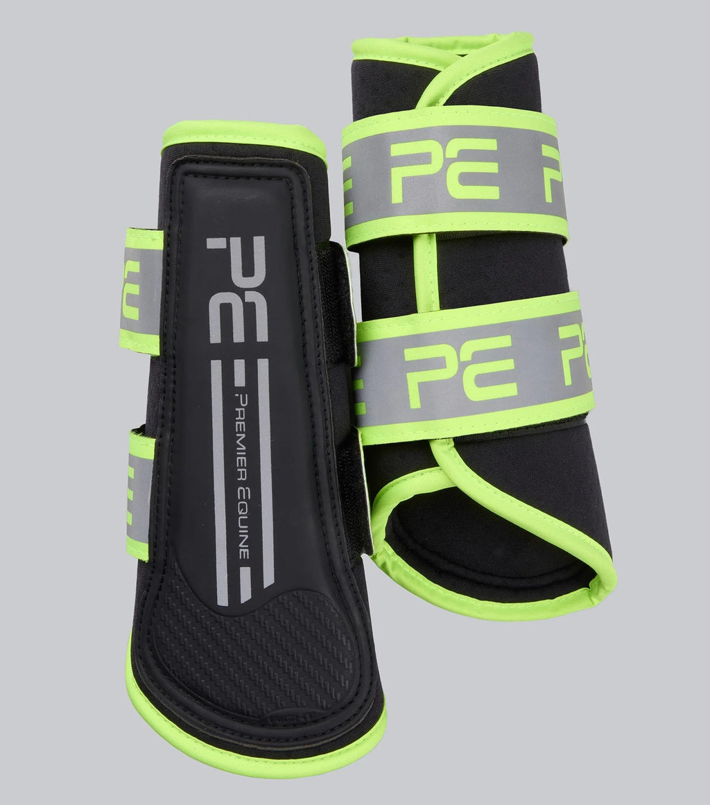Reflective Brushing Boots Yellow/Silver