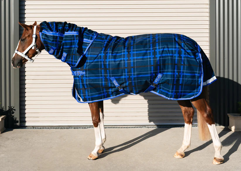 Bow rug  extra wide size - Navy Plaid 100gm only