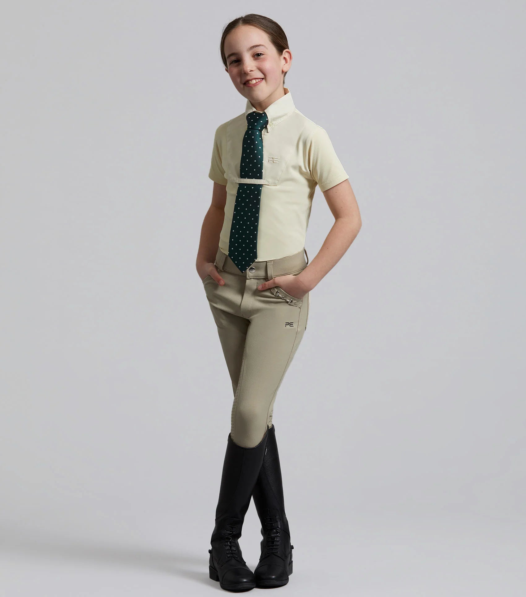 Brava Girls Full Seat Gel Competiton Riding Breeches Beige