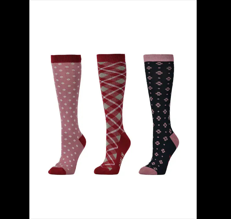 Dublin 3 Pack Socks Adults Dusty Rose Trio