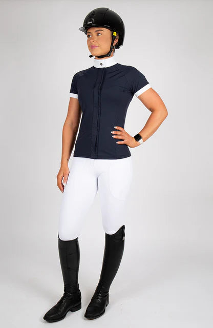 BARE Pro Mesh Competition Shirt - Navy and White