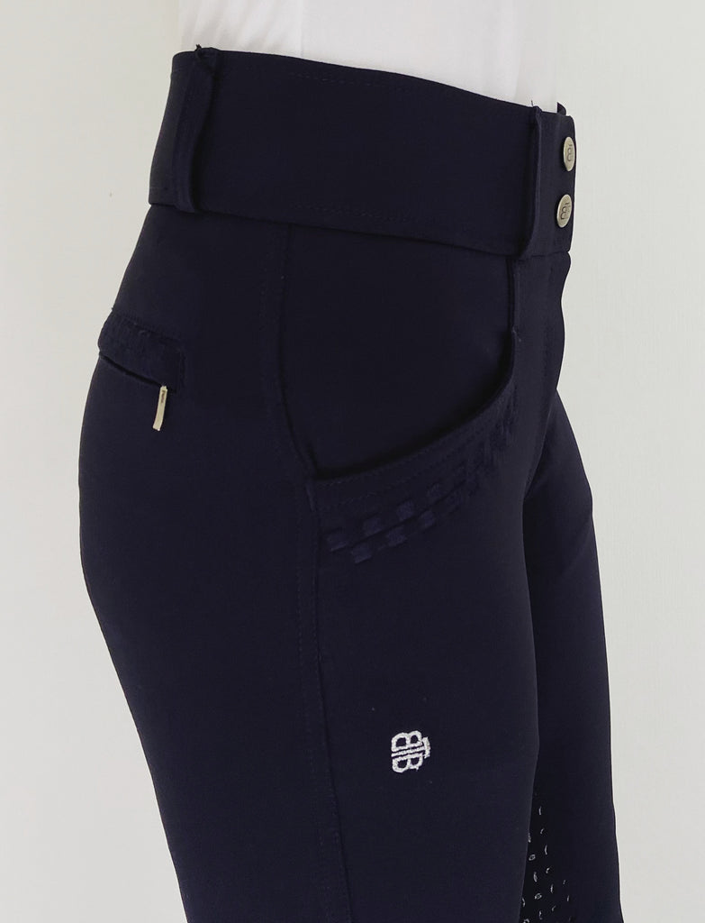 BTB 'MOLLY' COOLMAX BAMBOO BREECH IN NAVY, GREY & WHITE & GREEN