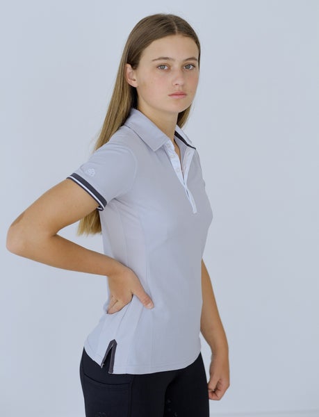 BTB GREY PIQUE POLO TOP